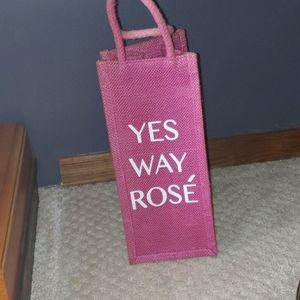 Yes Way Rosé Burlap Wine Carrier